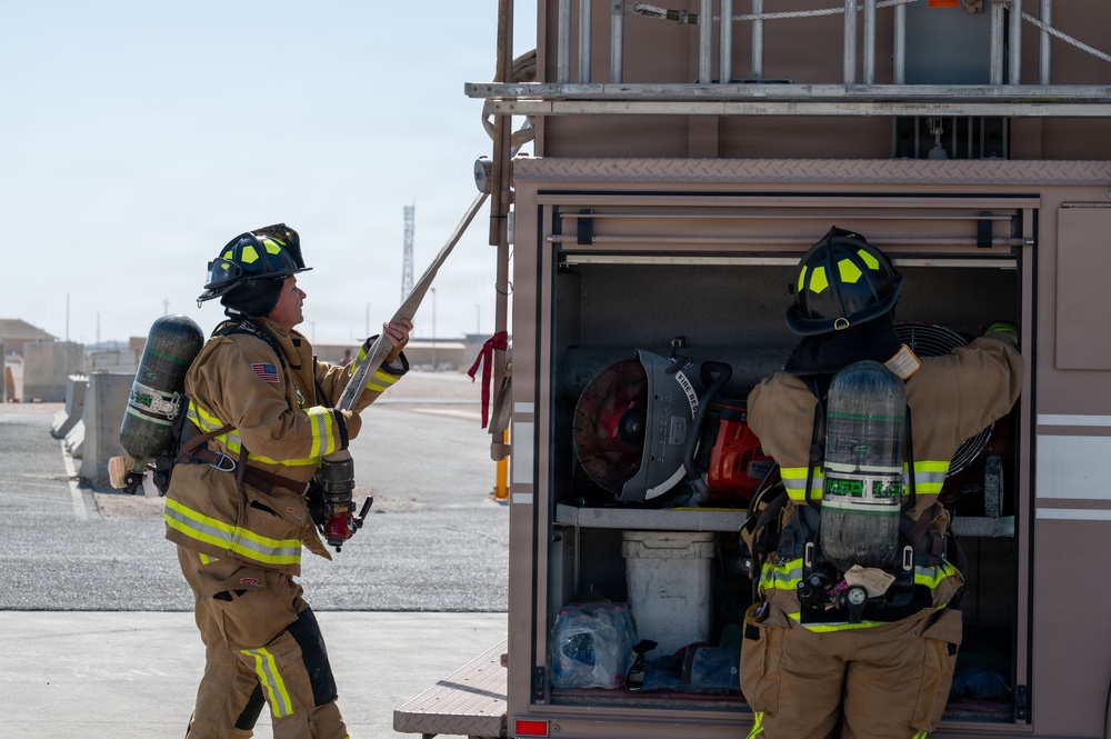 379th AEW first responders team up with RAF for safety day exercise