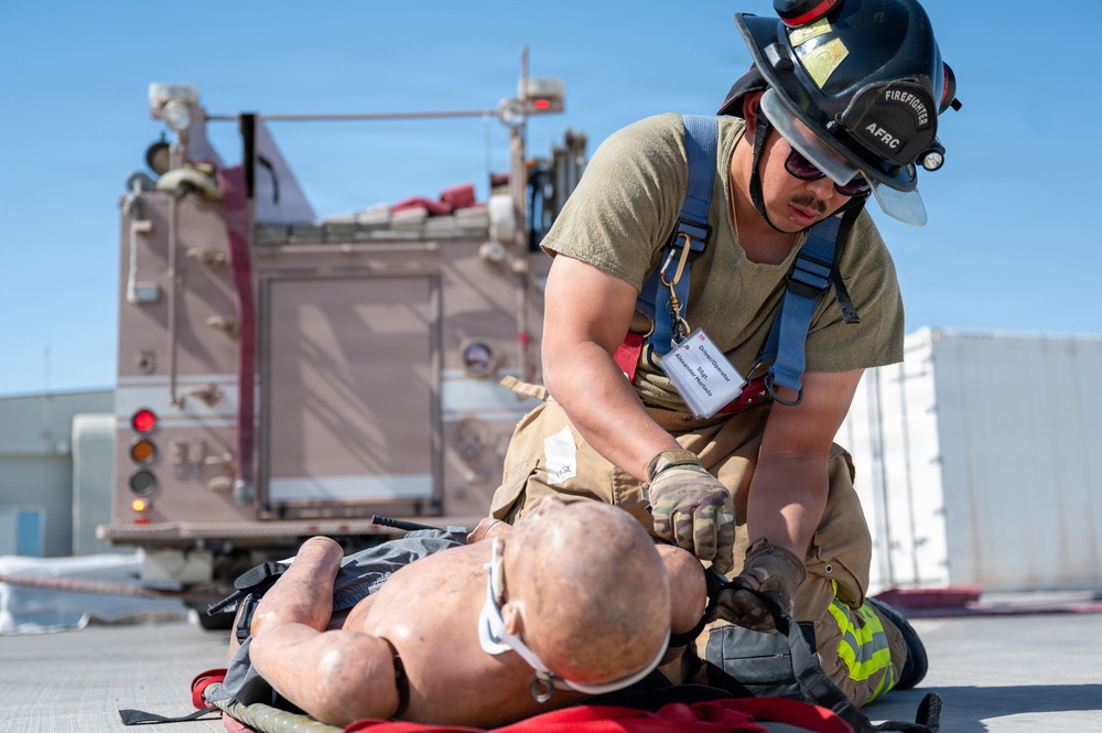 379th AEW first responders team up with RAF for safety day exercise