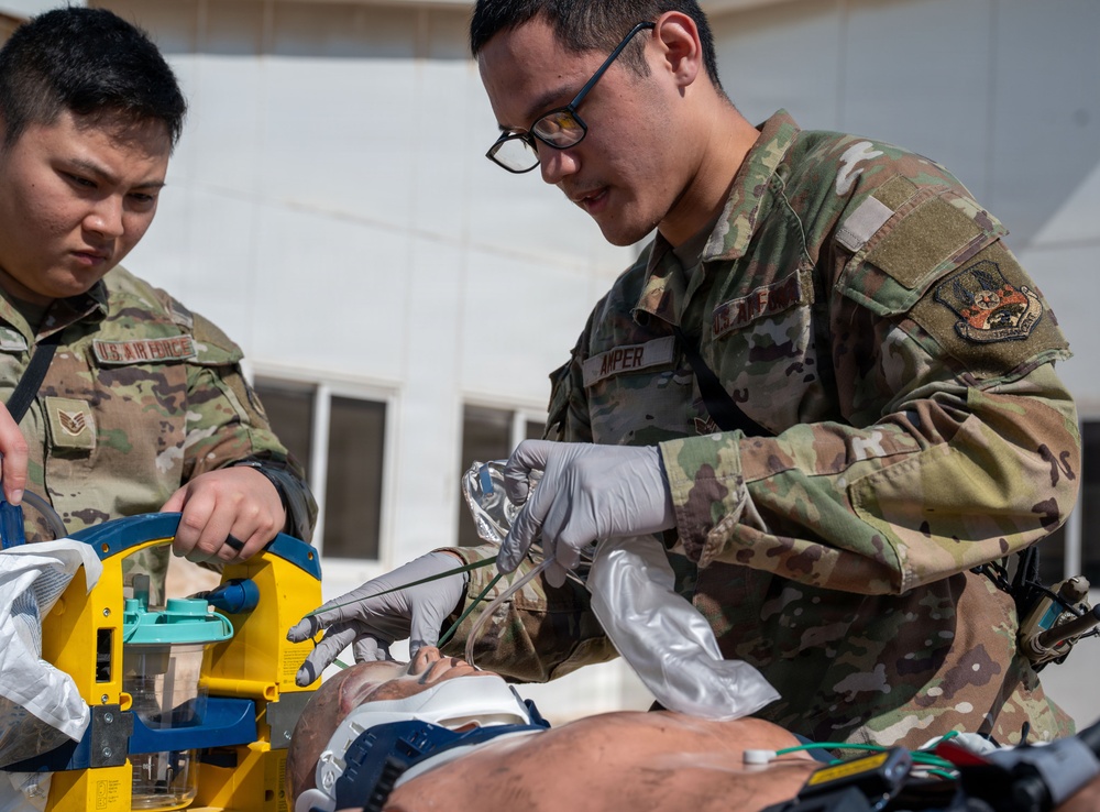 379th AEW first responders team up with RAF for safety day exercise