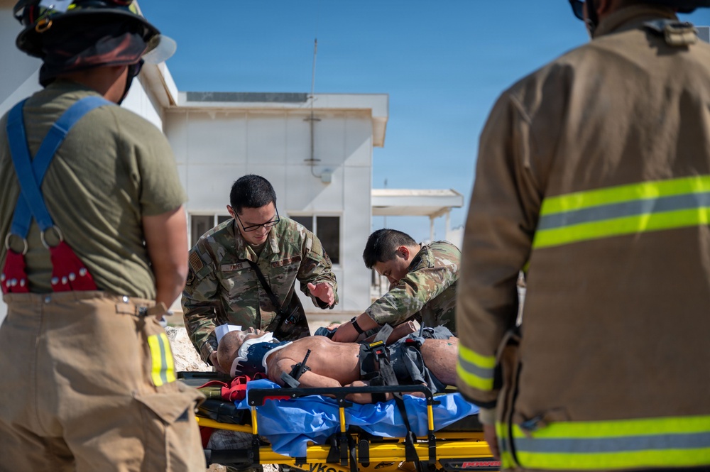 379th AEW first responders team up with RAF for safety day exercise