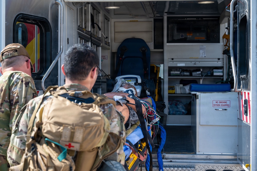 379th AEW first responders team up with RAF for safety day exercise