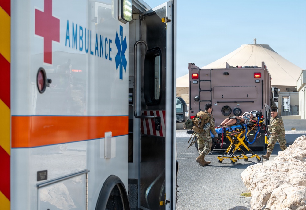 379th AEW first responders team up with RAF for safety day exercise