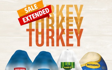 Commissaries worldwide extend sale on select turkeys through December