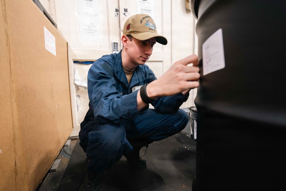 USS Theodore Roosevelt Hazmat Labeling