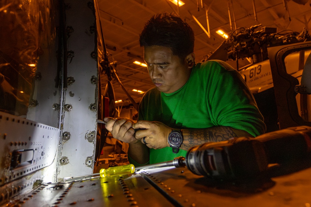 Abraham Lincoln conducts routine operations