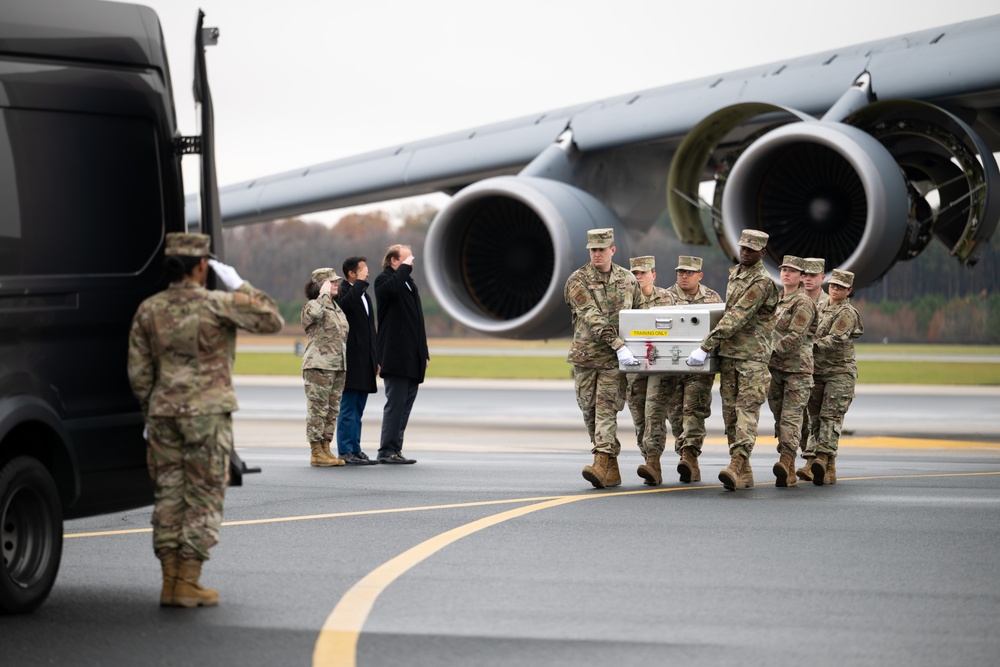 White House Military Office Observes a Dignified Transfer Demonstration