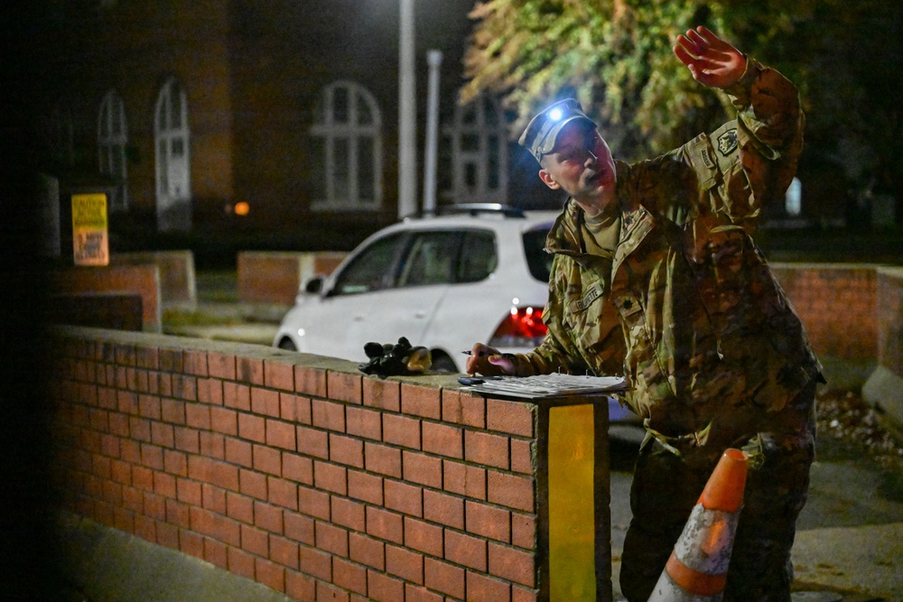 Lt. Col. Burnette Observes Night Drone Activity at Fort McNair