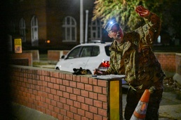 Lt. Col. Burnette Observes Night Drone Activity at Fort McNair