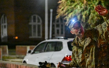 Lt. Col. Burnette Observes Night Drone Activity at Fort McNair