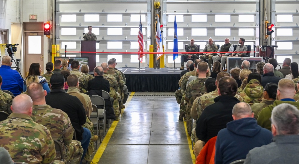 Ribbon cutting ceremony officially reopens Ellsworth AFB Runway