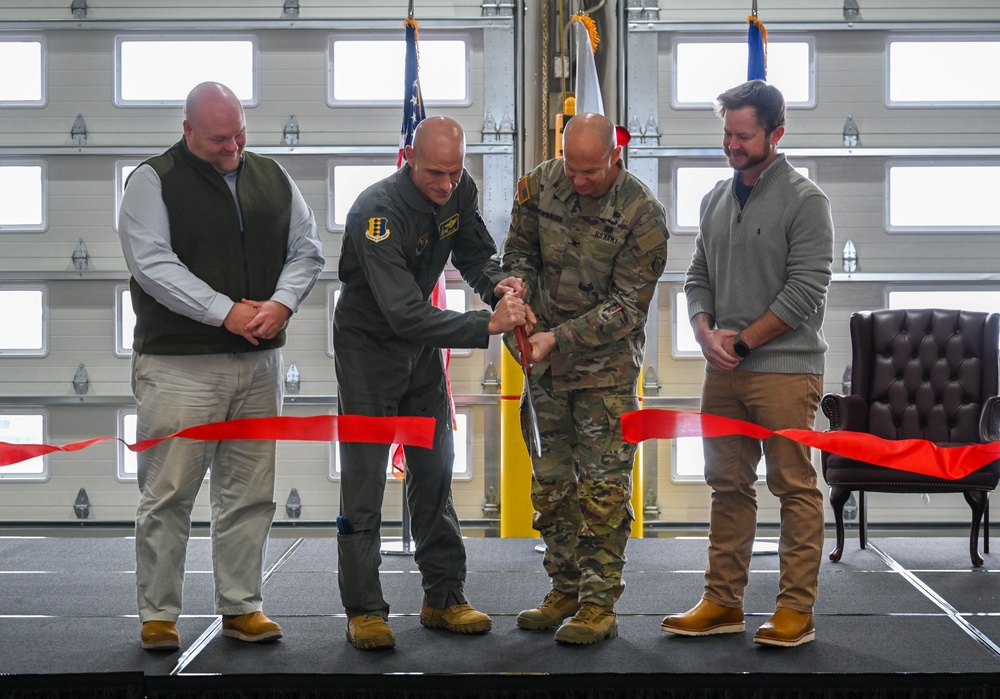 Ribbon cutting ceremony officially reopens Ellsworth AFB Runway