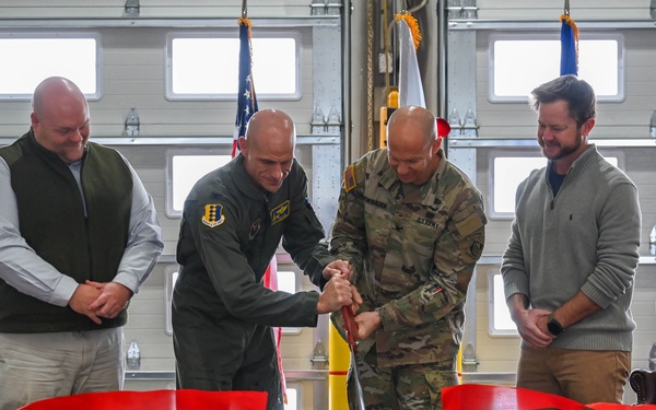 Ribbon cutting ceremony officially reopens Ellsworth AFB Runway