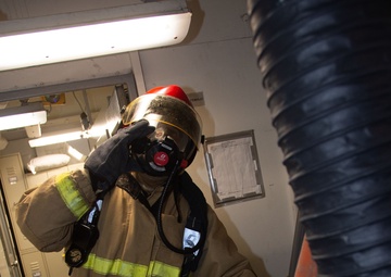 Ronald Reagan Sailors Practice 8010 Firefighting Drill