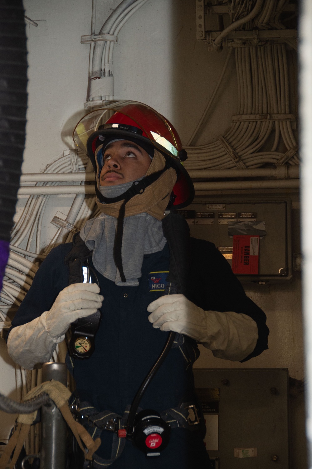 Ronald Reagan Sailors Practice 8010 Firefighting Drill