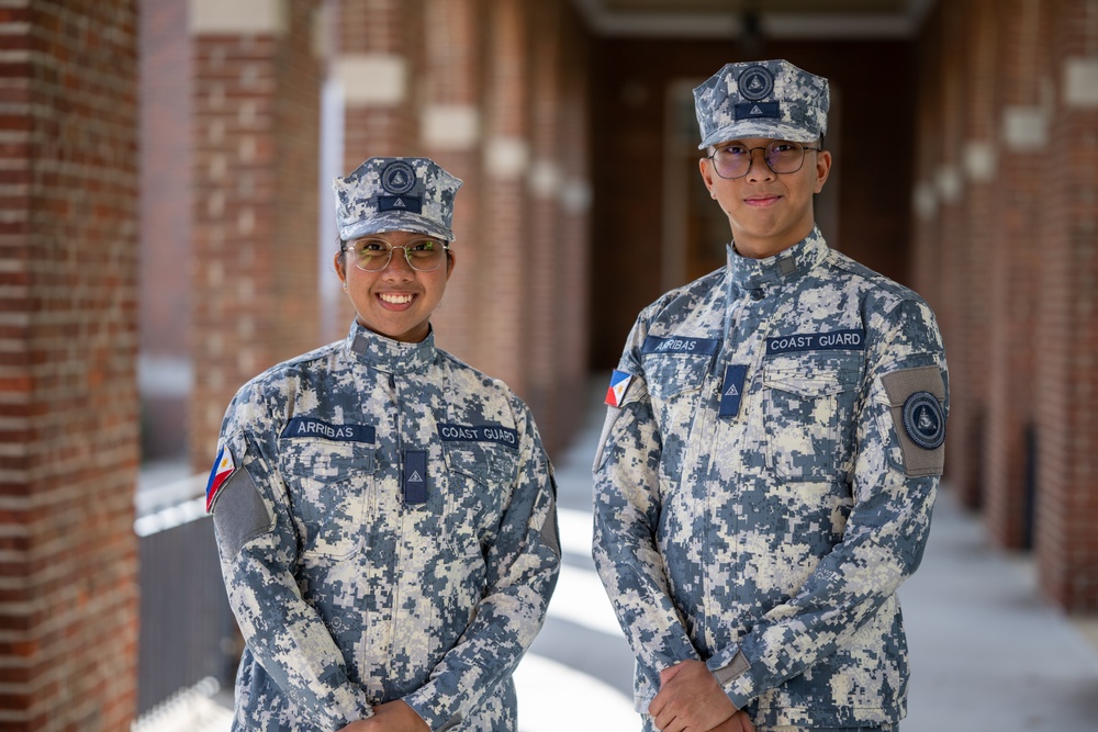 U.S. Coast Guard Academy international cadet siblings portraits