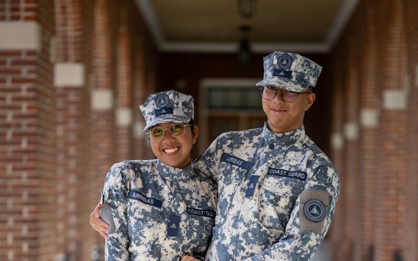 U.S. Coast Guard Academy international cadet siblings portraits