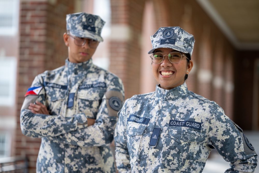 U.S. Coast Guard Academy international cadet siblings portraits