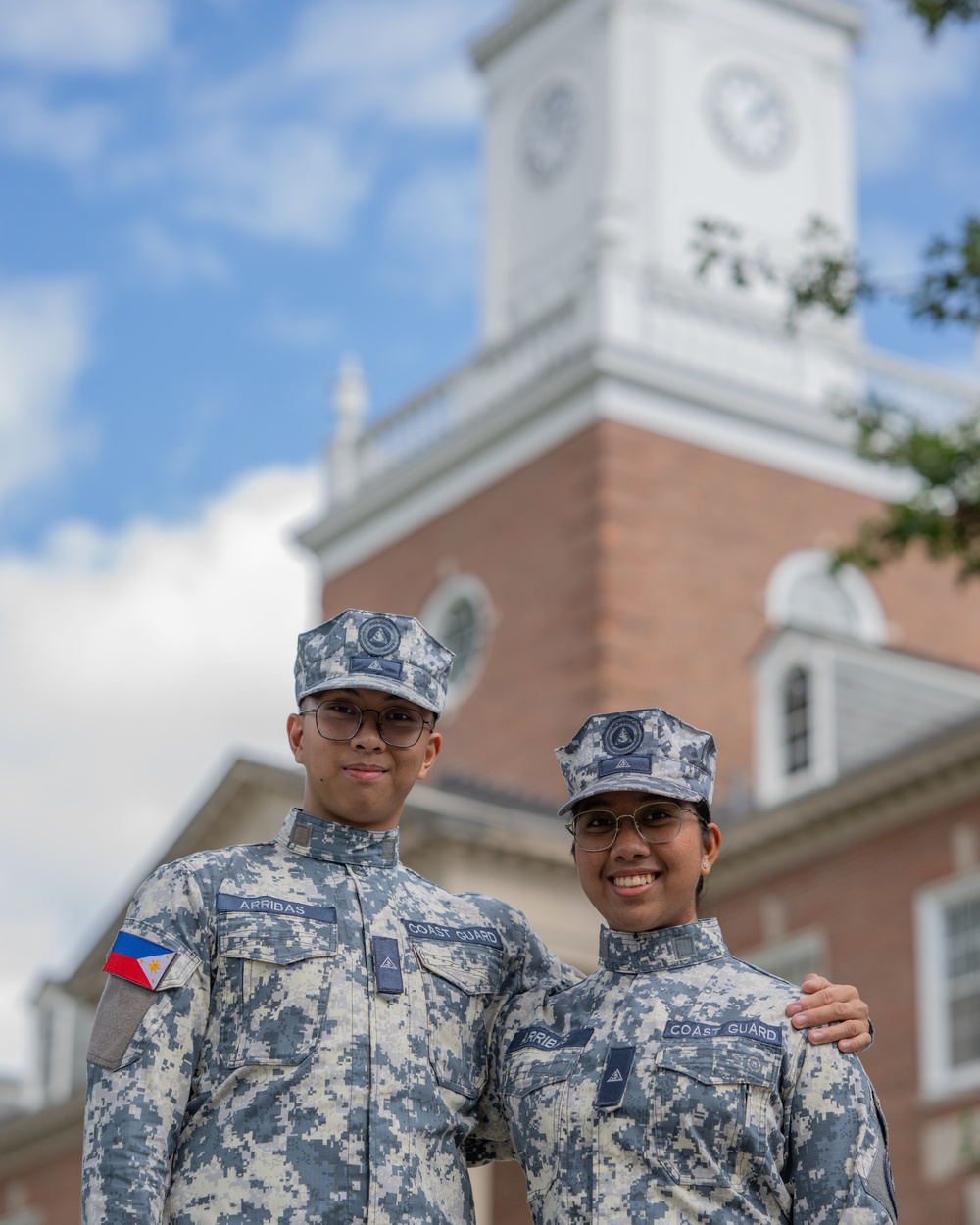 U.S. Coast Guard Academy international cadet siblings portraits