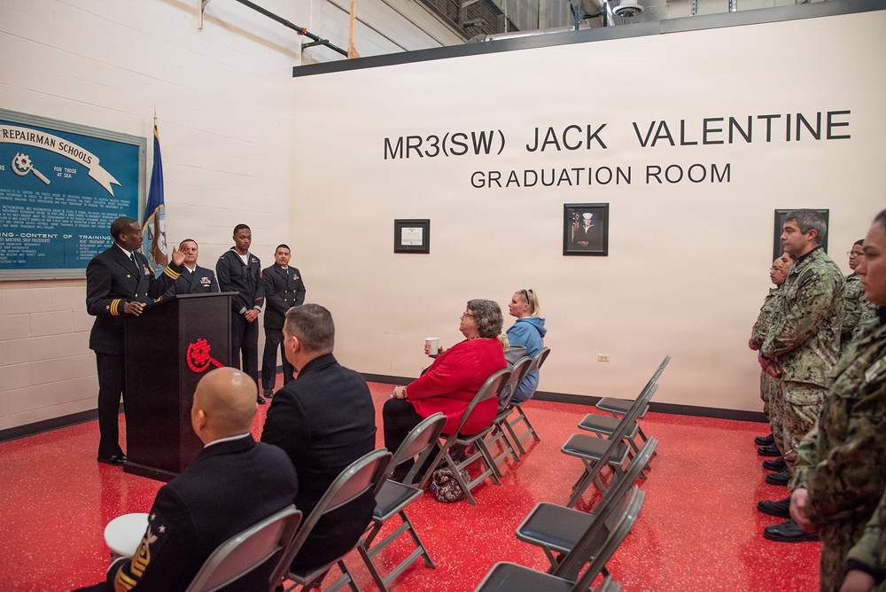 Surface Warfare Engineering Schools Command (SWESC) Great Lakes Machinery Repairman Schoolhouse holds Remembrance Ceremony in honor of MR3 Jack Valentine