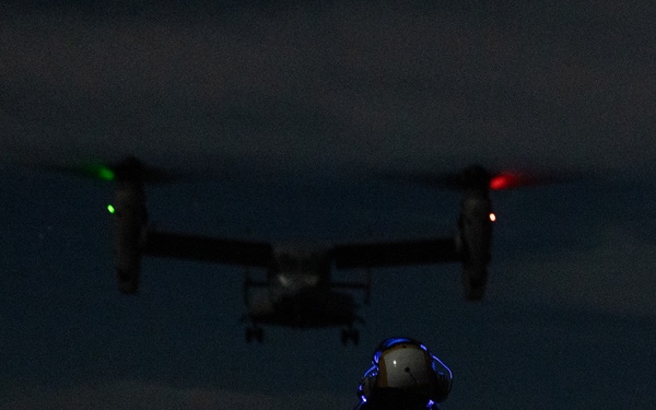 11th MEU Marines, Sailors Conduct Night Deck Landing Qualifications