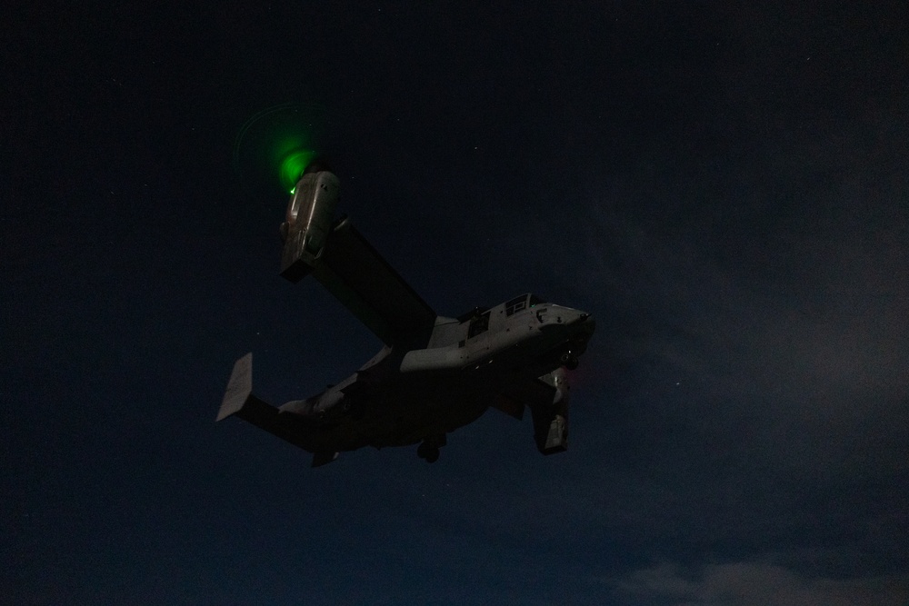 11th MEU Marines, Sailors Conduct Night Deck Landing Qualifications