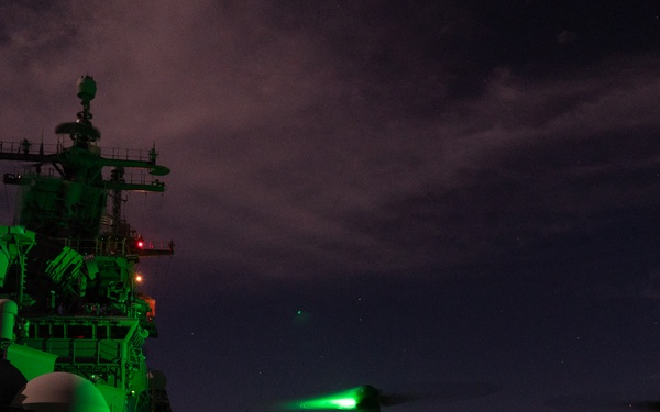 11th MEU Marines, Sailors Conduct Night Deck Landing Qualifications