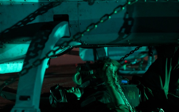11th MEU Marines, Sailors Conduct Night Deck Landing Qualifications