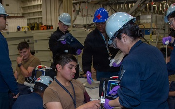 Ronald Reagan Sailors Perform 8010 Firefighting Drill