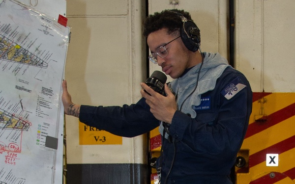 Ronald Reagan Sailors Perform 8010 Firefighting Drill