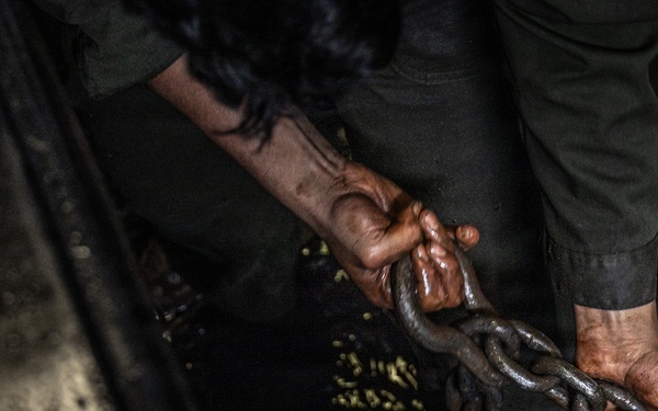 11th MEU Marines and Sailors conduct well deck operations aboard USS Portland