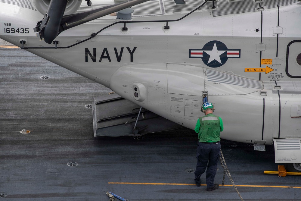 USS Abraham Lincoln conducts routine flight operations.