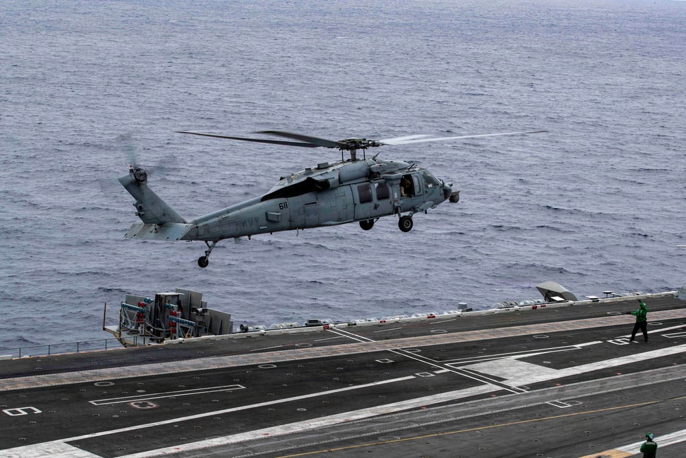 USS Abraham Lincoln conducts routine flight operations.