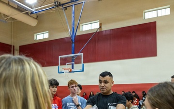 San Marcos Marines conducts physical training with Jack C. Hays High School students