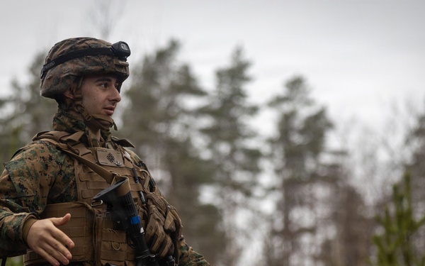 U.S. Navy Sailors alongside Finnish service members execute a simulated mass casualty response