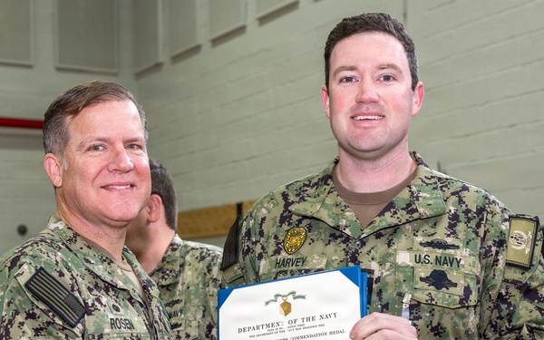 CNREURAFCENT Rear Adm. Brad Rosen hosts an All Hands at NSA Souda Bay
