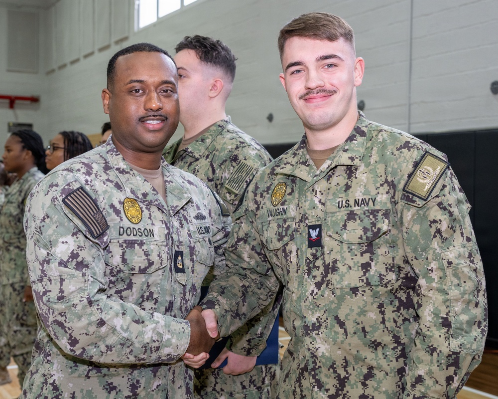 CNREURAFCENT Rear Adm. Brad Rosen hosts an All Hands at NSA Souda Bay