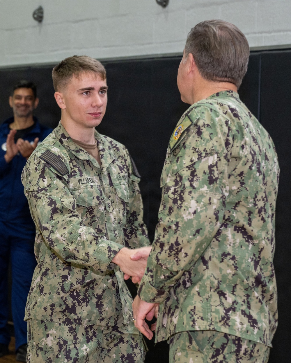 CNREURAFCENT Rear Adm. Brad Rosen hosts an All Hands at NSA Souda Bay