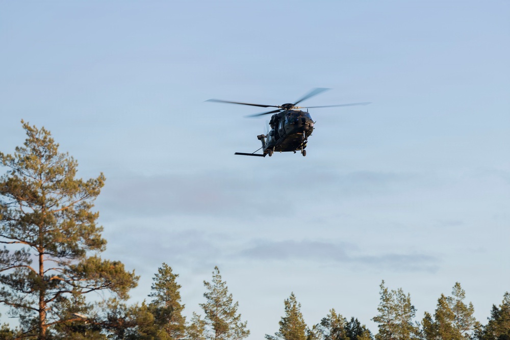 U.S. Marines, Sailors set up a forward arming and refueling point supporting Finnish Defense Forces
