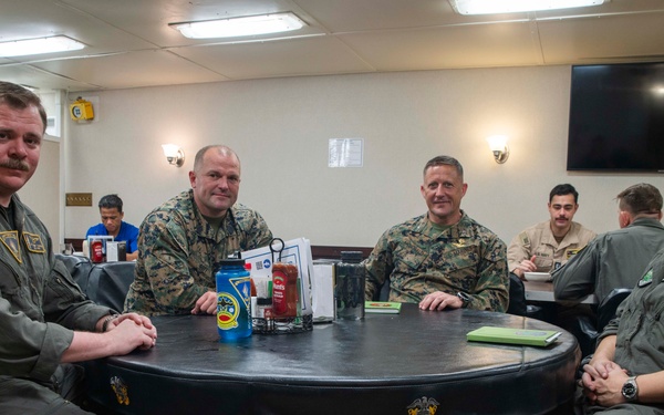 MRF-SEA Marines Visit CTF-70, USS George Washington Leaders