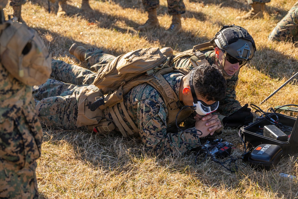 The Commandant, Gen. Eric M. Smith and the Sergeant Major of the Marine Corps, Carlos A. Ruiz watch a Drone Capabilities Demonstration