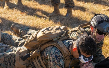 The Commandant, Gen. Eric M. Smith and the Sergeant Major of the Marine Corps, Carlos A. Ruiz watch a Drone Capabilities Demonstration