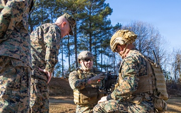 The Commandant, Gen. Eric M. Smith and the Sergeant Major of the Marine Corps, Carlos A. Ruiz watch a Drone Capabilities Demonstration
