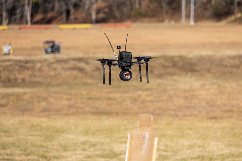 The Commandant, Gen. Eric M. Smith and the Sergeant Major of the Marine Corps, Carlos A. Ruiz watch a Drone Capabilities Demonstration