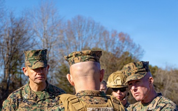 The Commandant, Gen. Eric M. Smith and the Sergeant Major of the Marine Corps, Carlos A. Ruiz watch a Drone Capabilities Demonstration