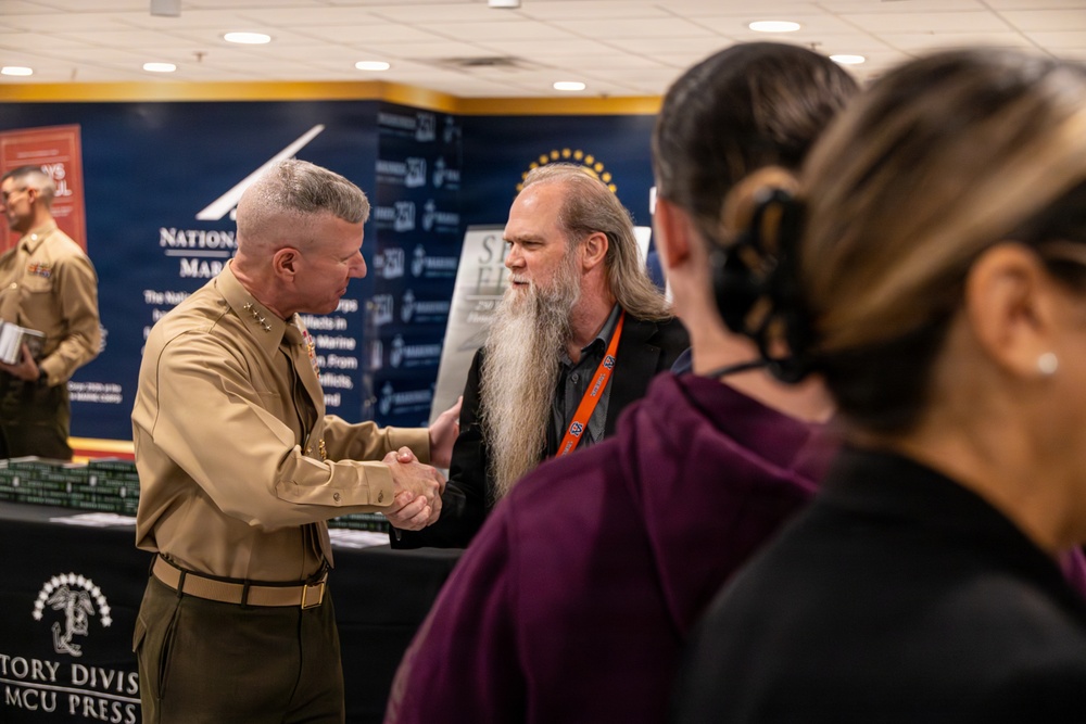 The Commandant, Gen. Eric M. Smith and the Sergeant Major of the Marine Corps, Carlos A. Ruiz attend the book release of Semper Fidelis
