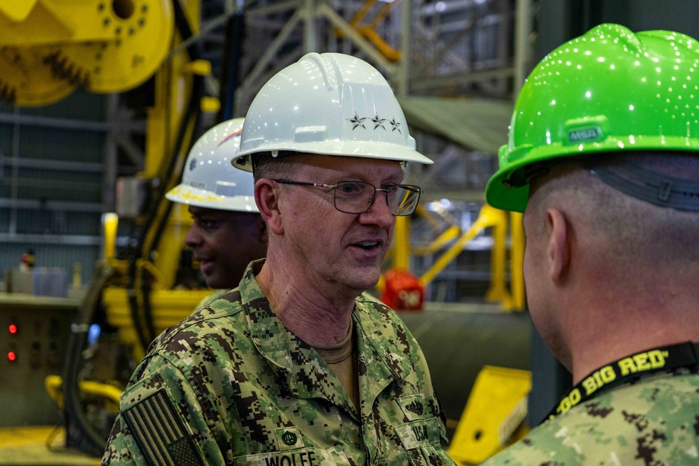 Vice Adm. Johnny Wolfe Jr. and Rear Adm. Robert Lauchlan Tour USS Nebraska