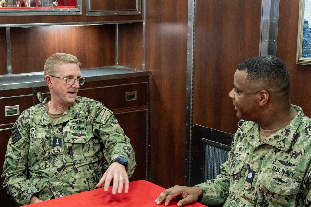 Vice Adm. Johnny Wolfe Jr. and Rear Adm. Robert Lauchlan Tour USS Nebraska