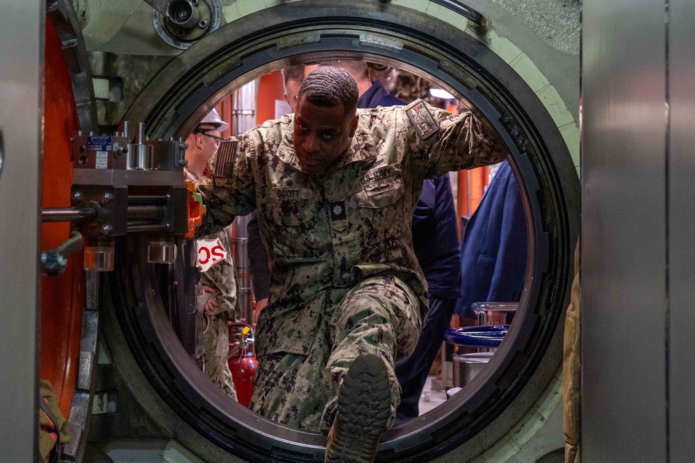 Vice Adm. Johnny Wolfe Jr. and Rear Adm. Robert Lauchlan Tour USS Nebraska