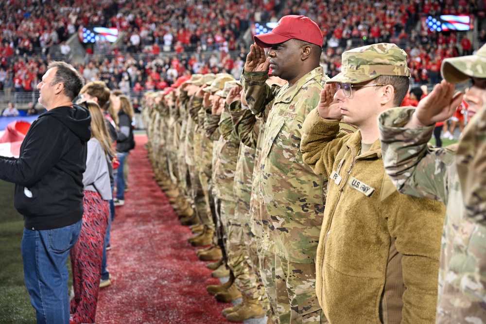 2025 Ohio State military appreciation football game honors service members, veterans