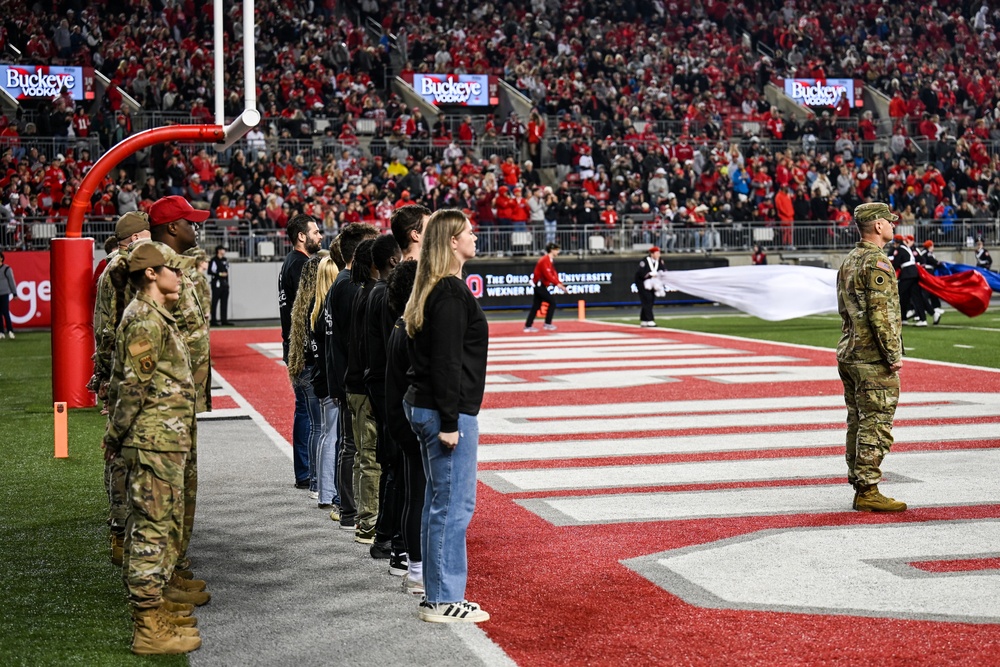 2025 Ohio State military appreciation football game honors service members, veterans